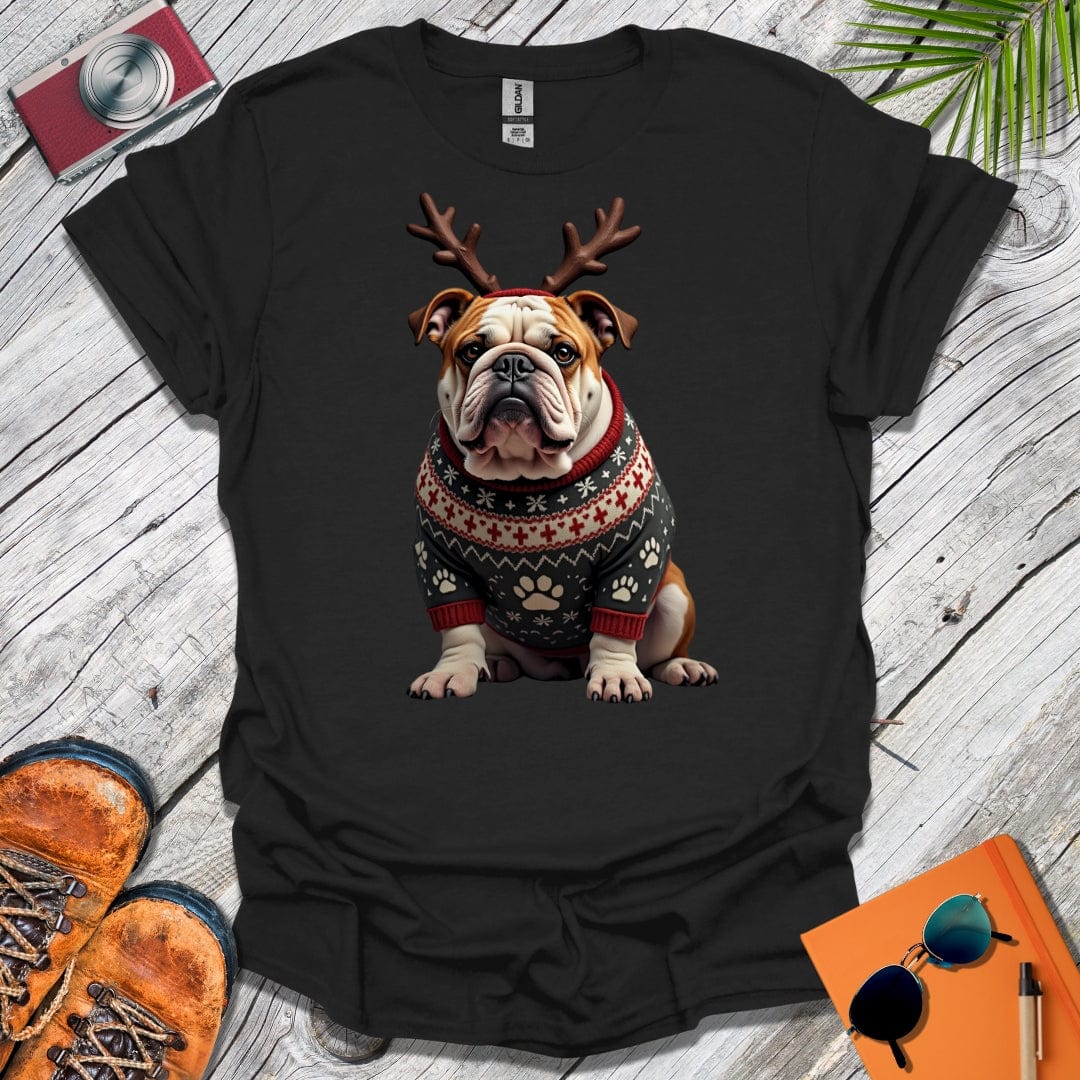 Festive British Bulldog T-Shirt
