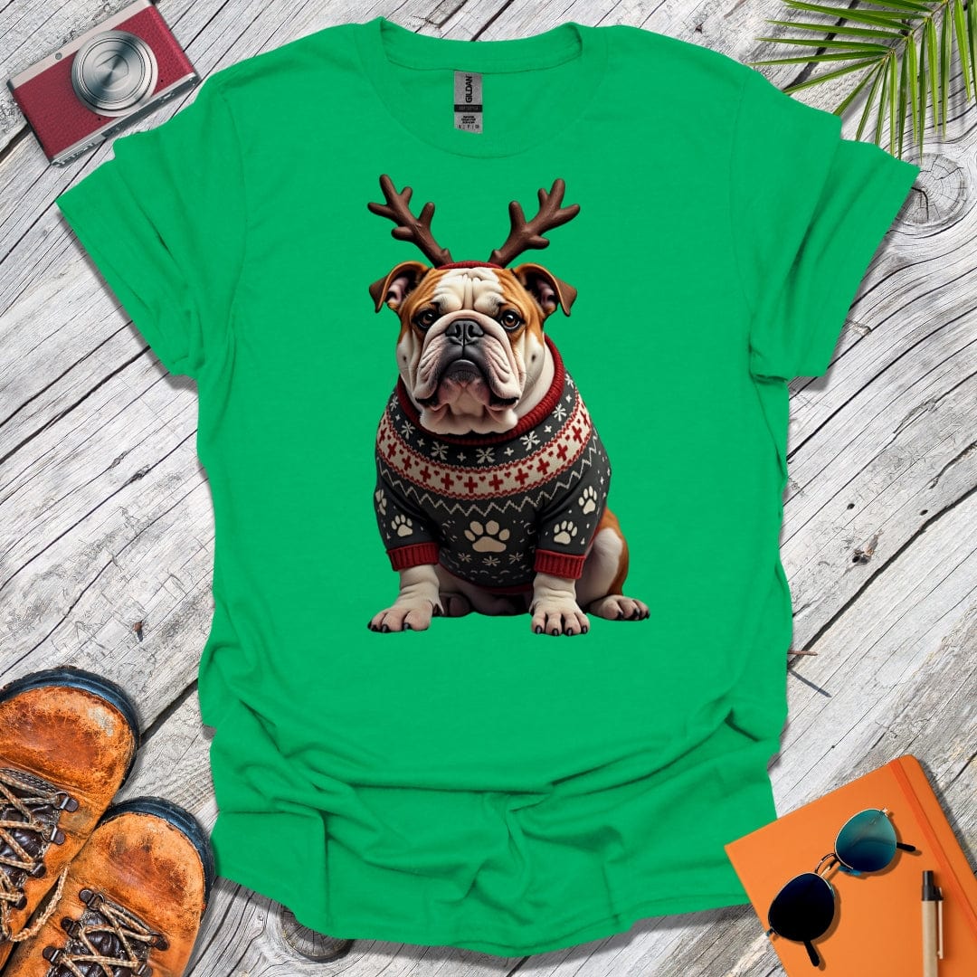 Festive British Bulldog T-Shirt