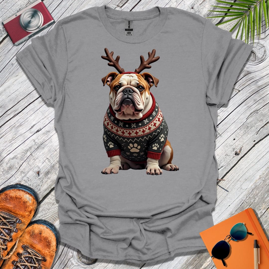 Festive British Bulldog T-Shirt