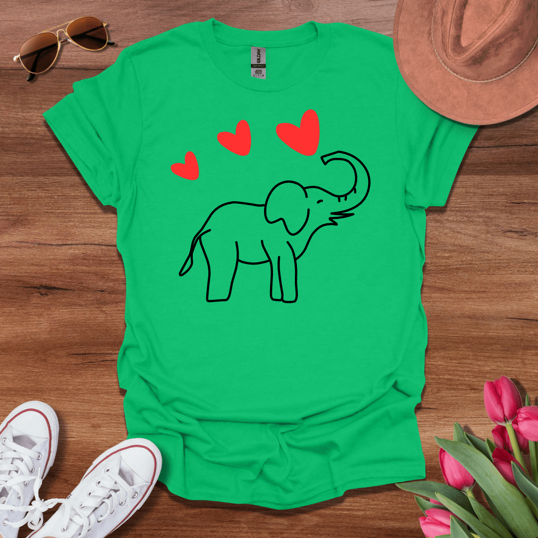 Elephant Spraying Hearts T-Shirt
