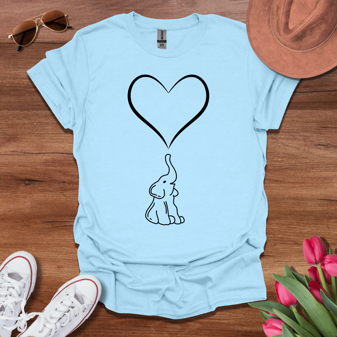 Elephant Blowing a Heart T-Shirt