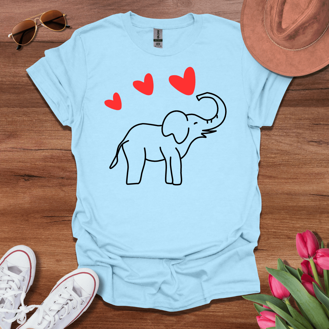 Elephant Spraying Hearts T-Shirt