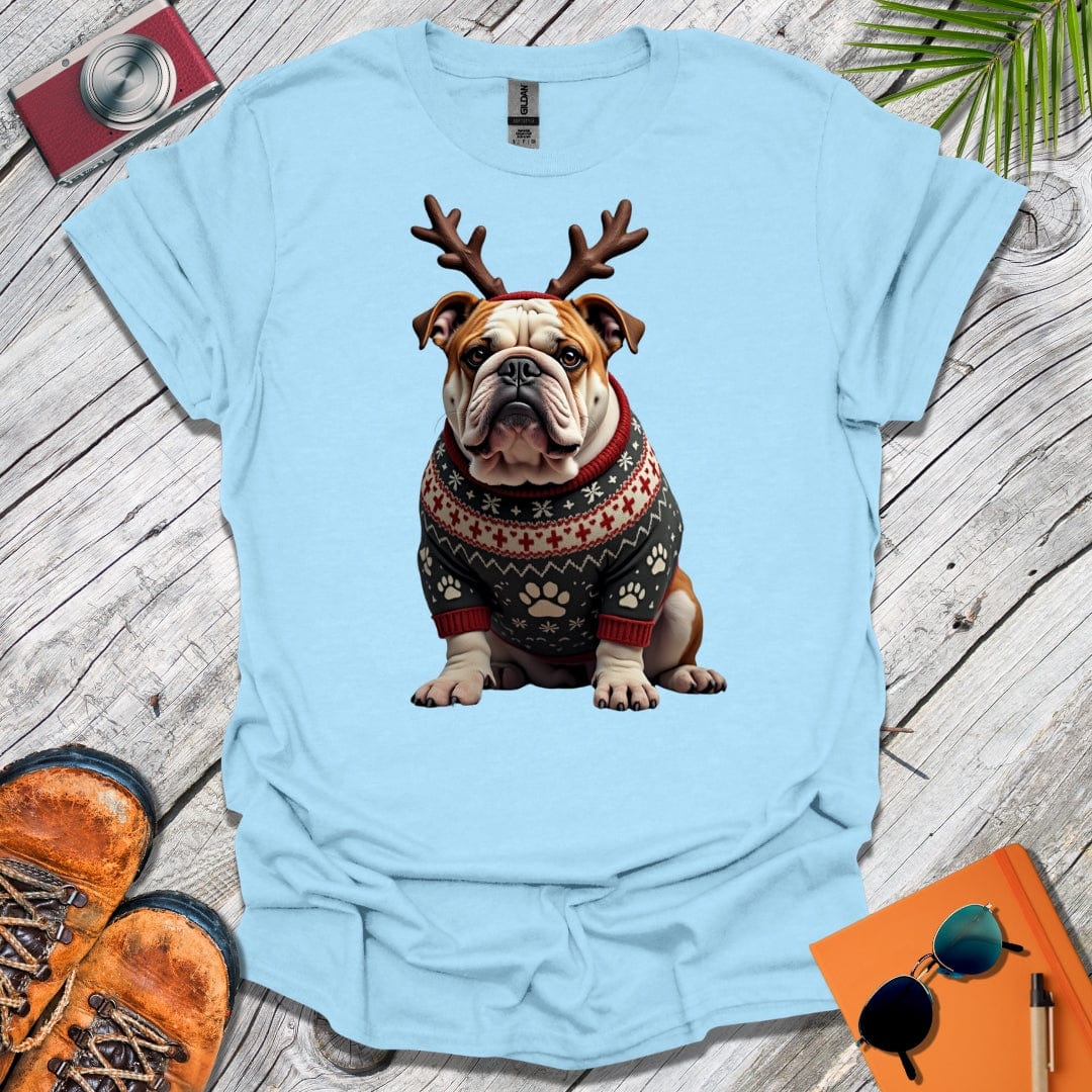 Festive British Bulldog T-Shirt
