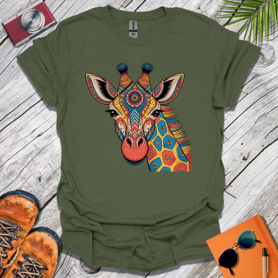 Mandala Giraffe Head T-Shirt