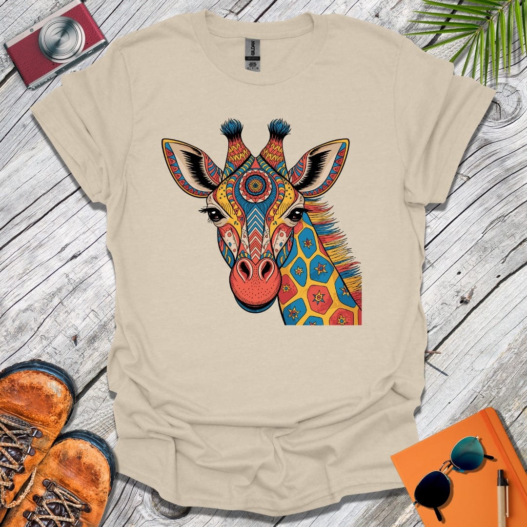 Mandala Giraffe Head T-Shirt
