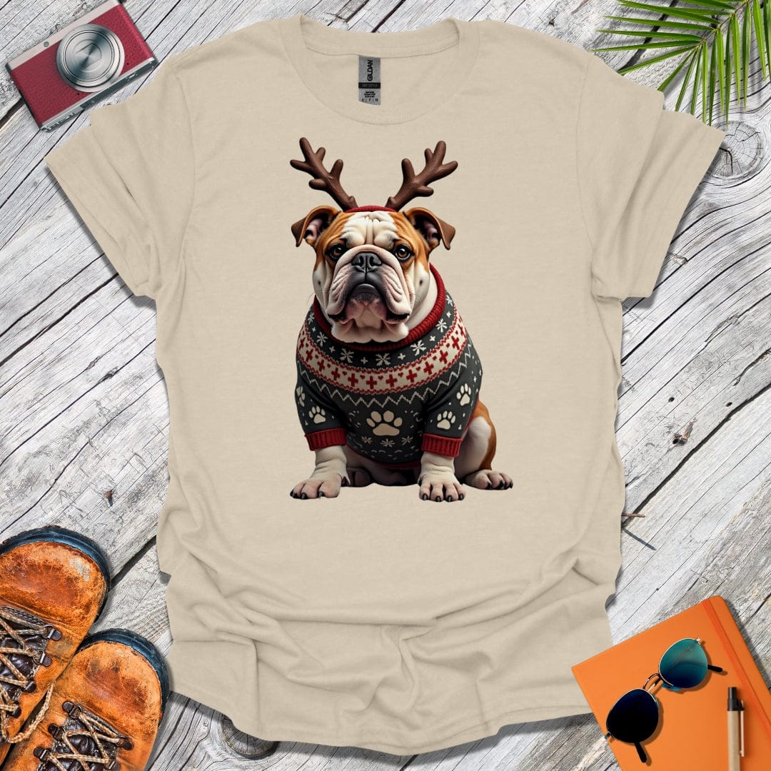 Festive British Bulldog T-Shirt