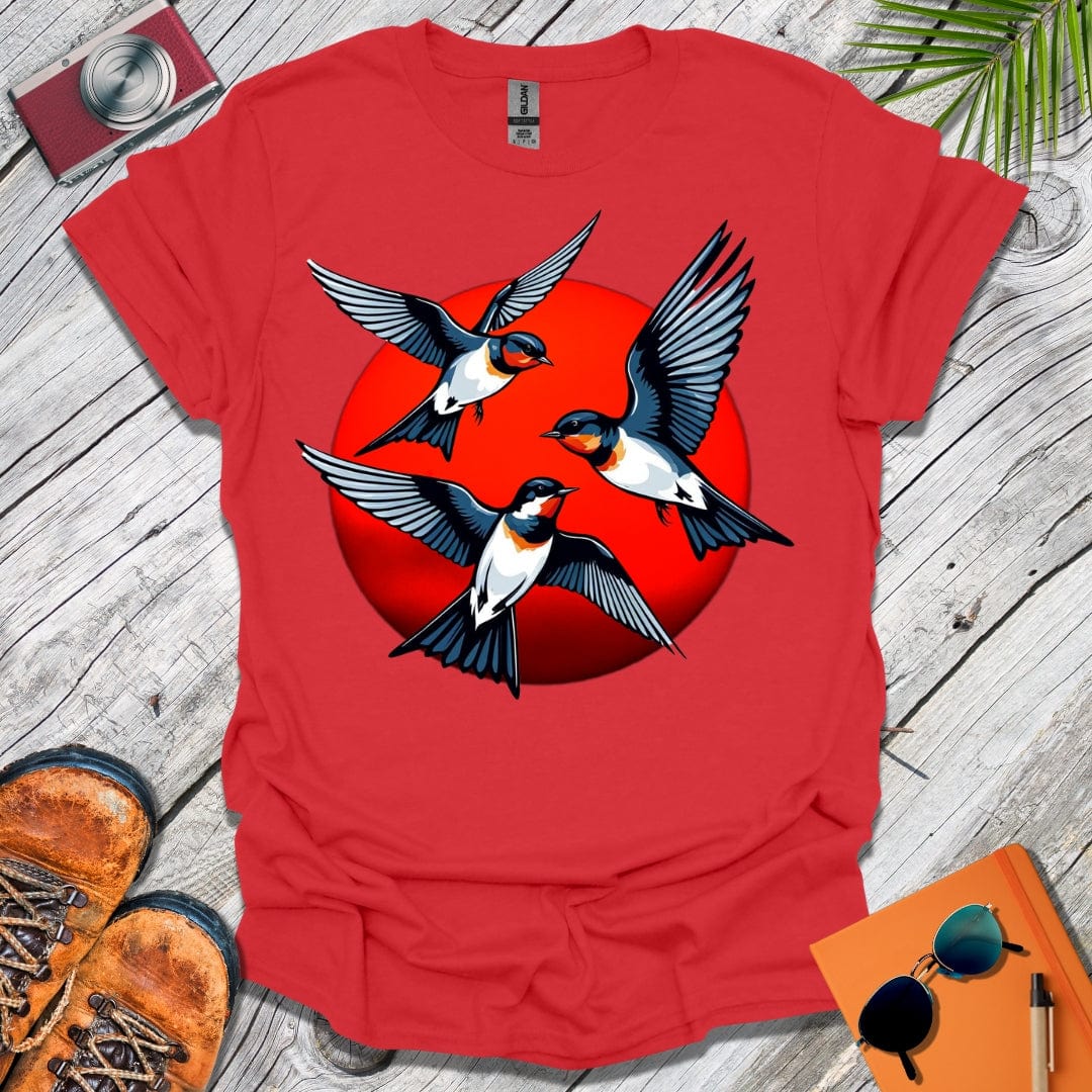 Red Sun Swallows T-Shirt
