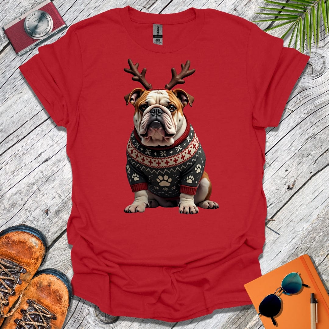 Festive British Bulldog T-Shirt