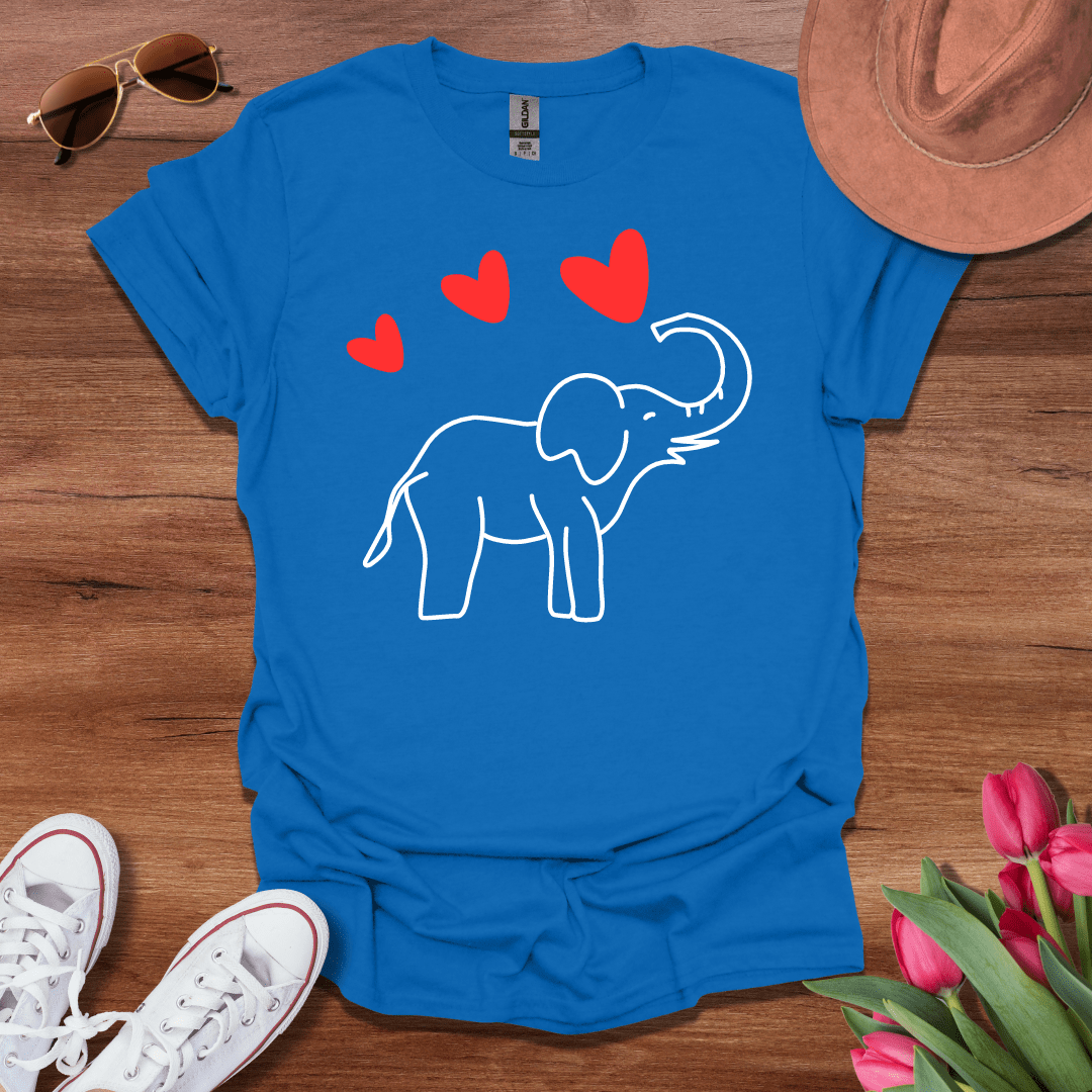 Elephant Spraying Hearts T-Shirt