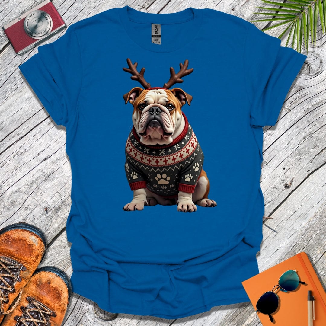 Festive British Bulldog T-Shirt