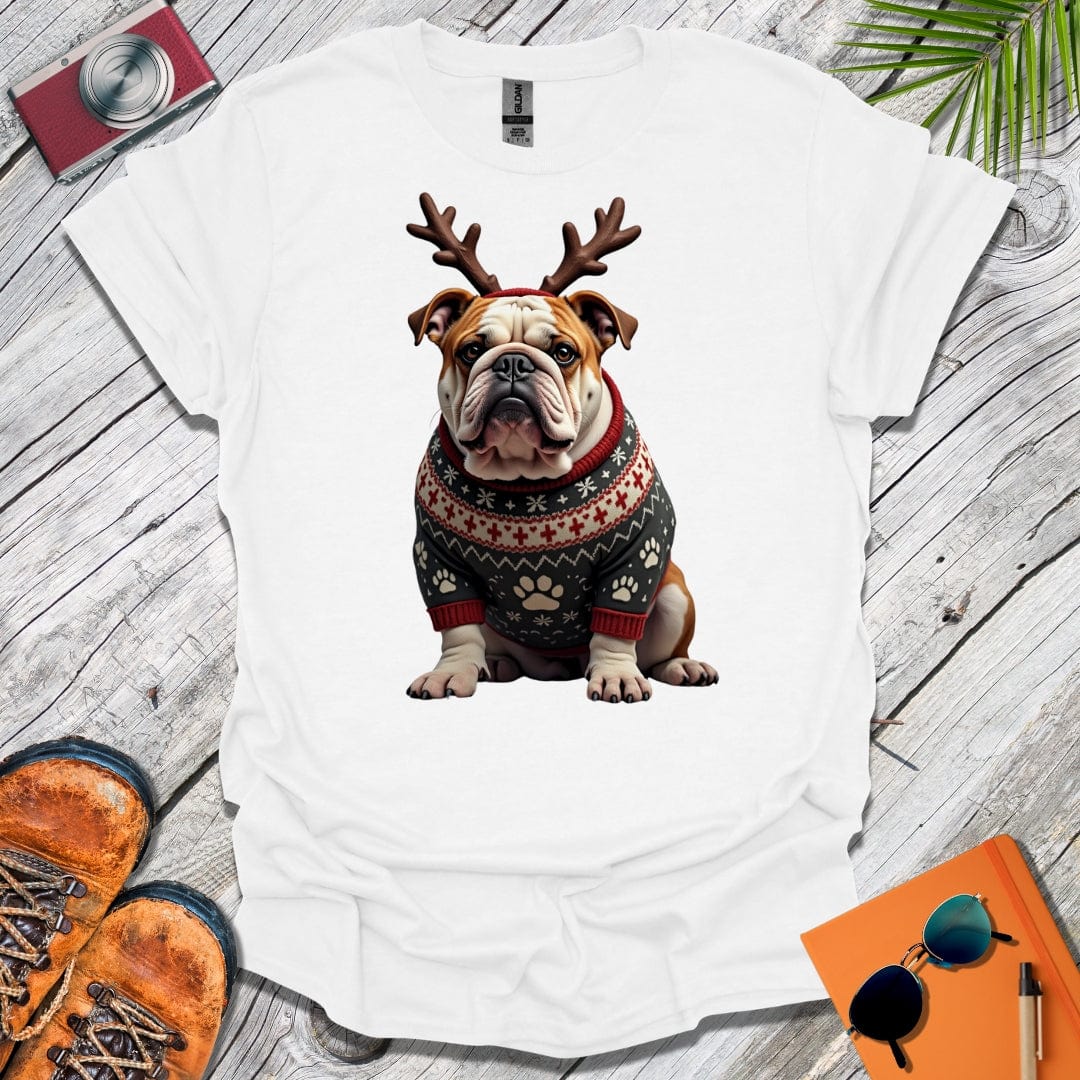 Festive British Bulldog T-Shirt