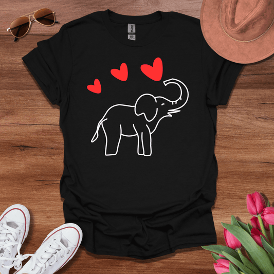 Elephant Spraying Hearts T-Shirt