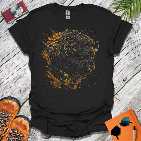 Golden Charging Bison T-Shirt