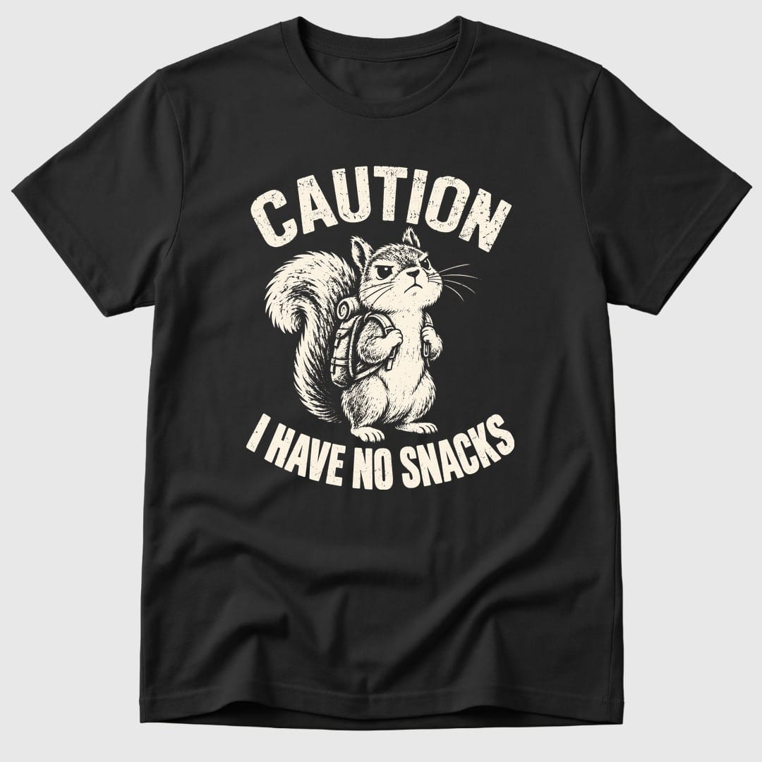 Black Caution No Snacks - Mosaic Rhino