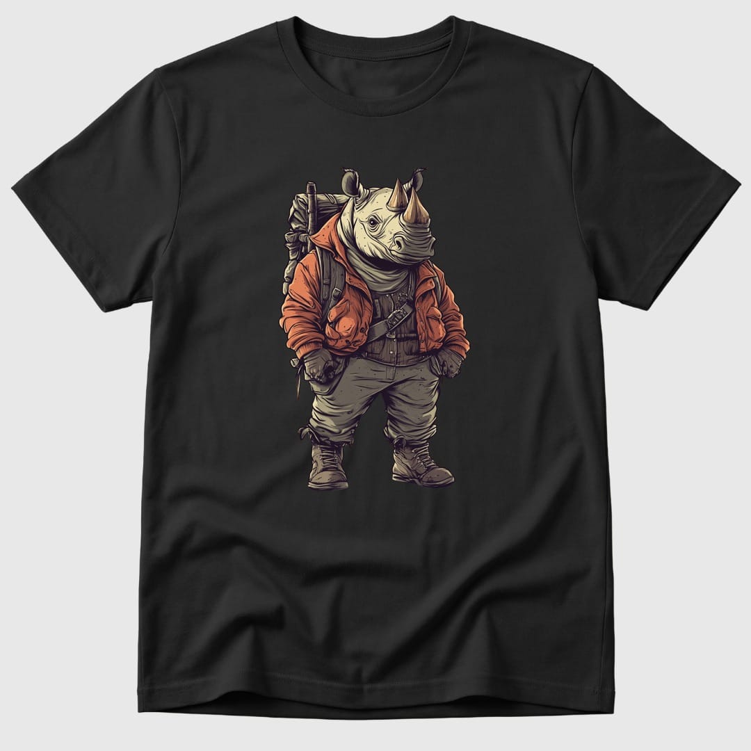 Black Explorer Rhino - Mosaic Rhino