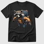 Black Freefalling Raccoon - Mosaic Rhino