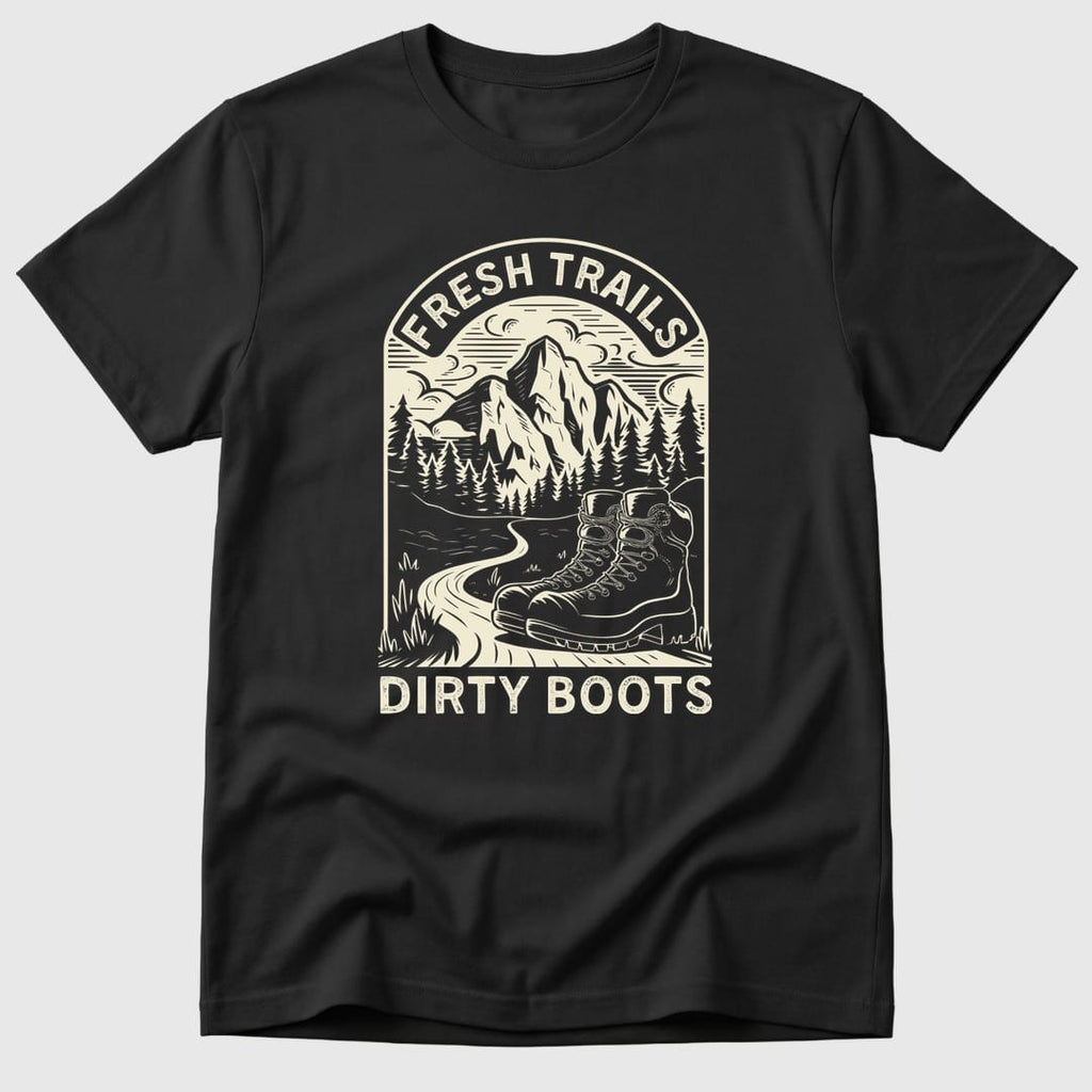 Black Fresh Trails, Dirty Boots - Mosaic Rhino