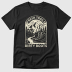Black Fresh Trails, Dirty Boots - Mosaic Rhino