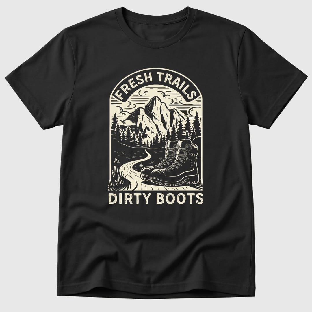 Black Fresh Trails, Dirty Boots - Mosaic Rhino