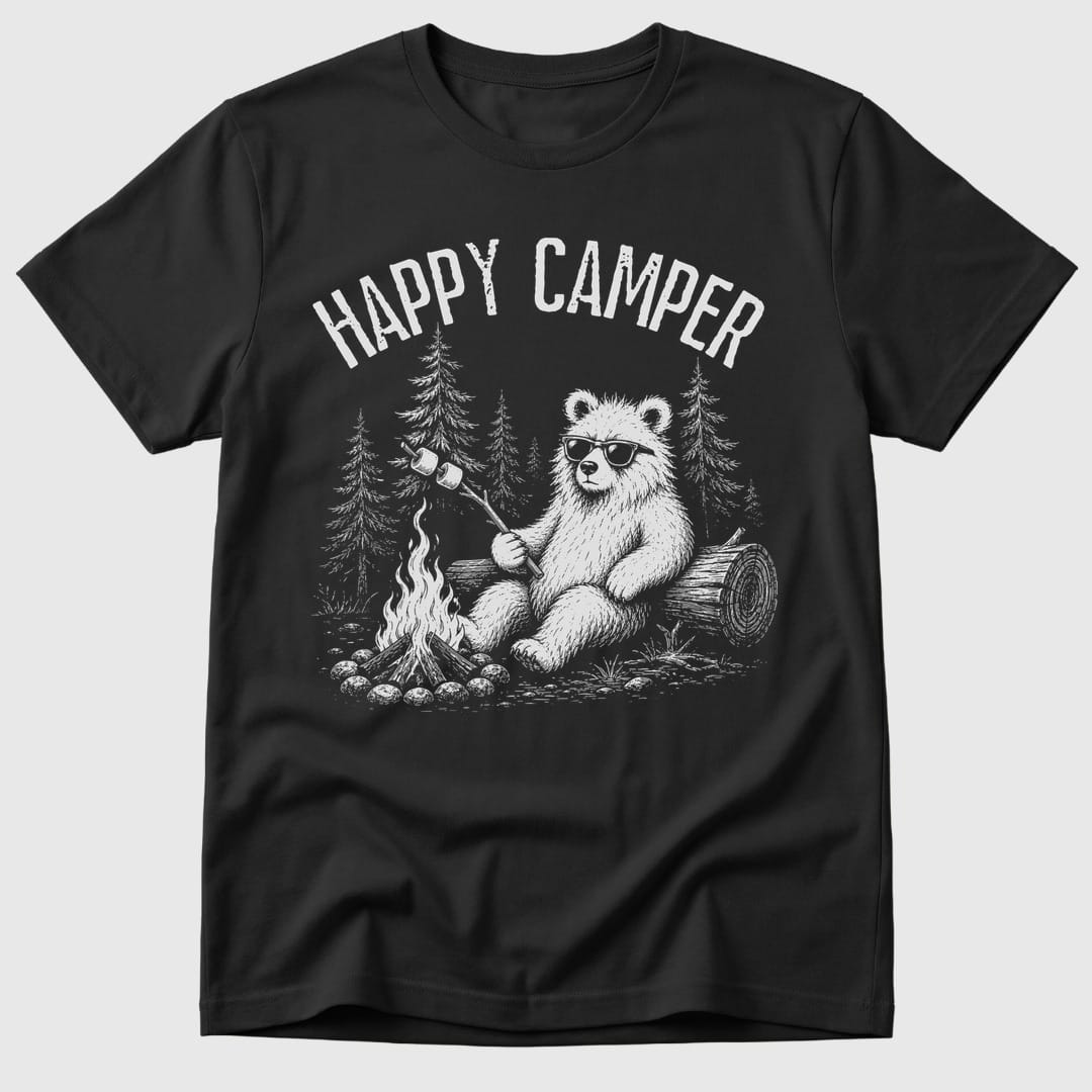 Black Happy Camper - Mosaic Rhino