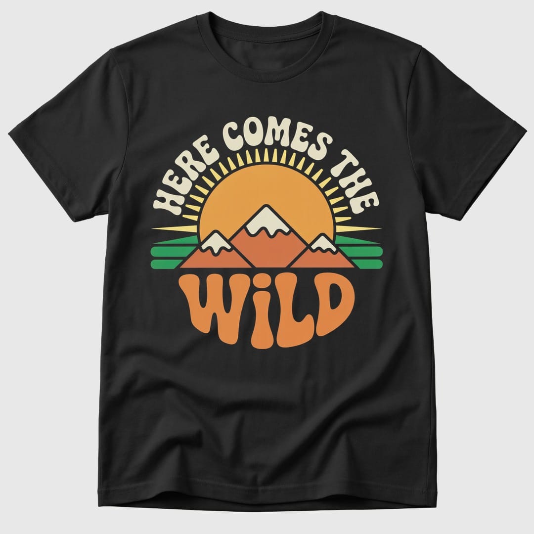 Black Here Comes The Wild - Mosaic Rhino