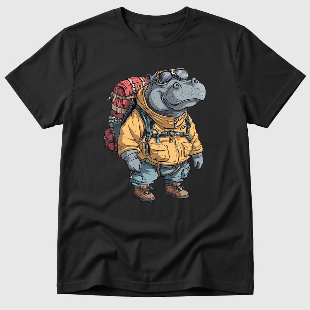 Black Hiking Hippo - Mosaic Rhino
