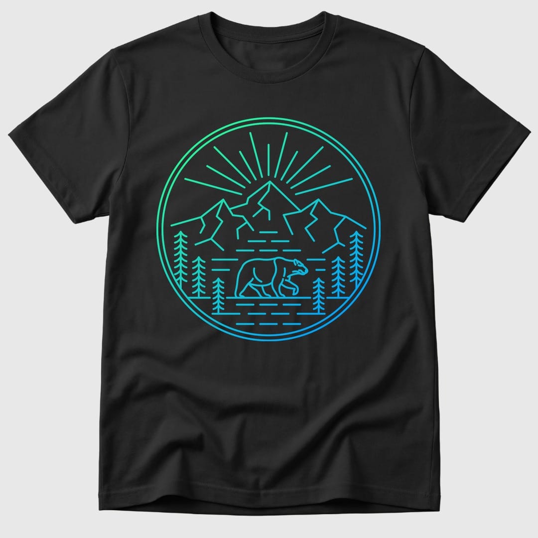 Black Neon Wilderness Bear - Mosaic Rhino