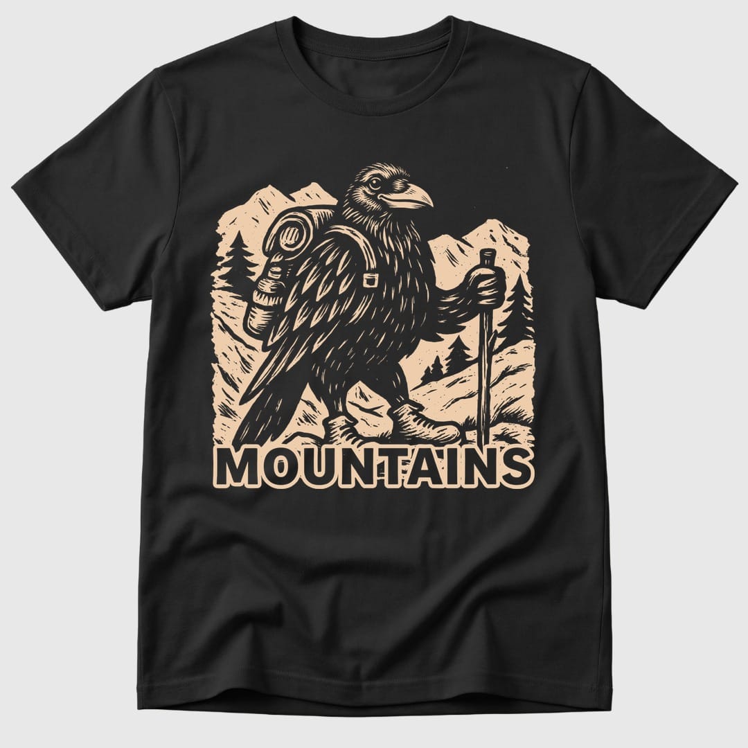 Black Raven In The Mountains - Mosaic Rhino