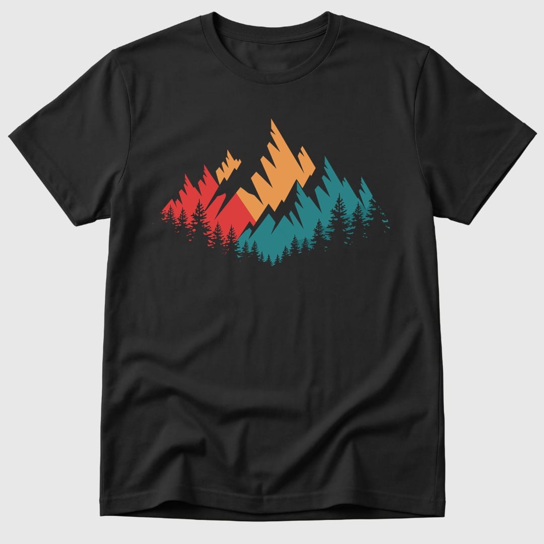 Black Retro Mountains - Mosaic Rhino