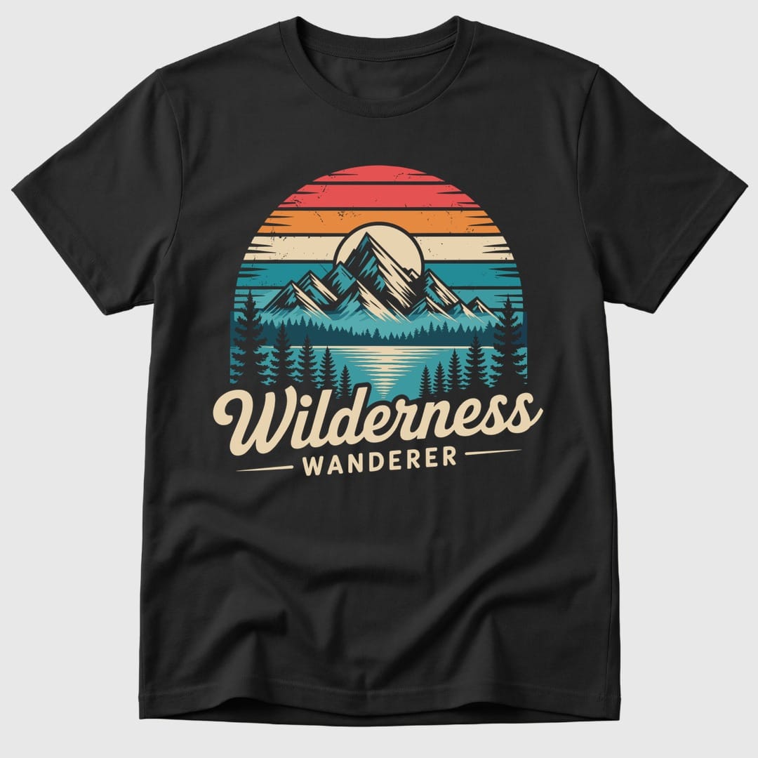 Black Retro Wilderness Wanderer - Mosaic Rhino