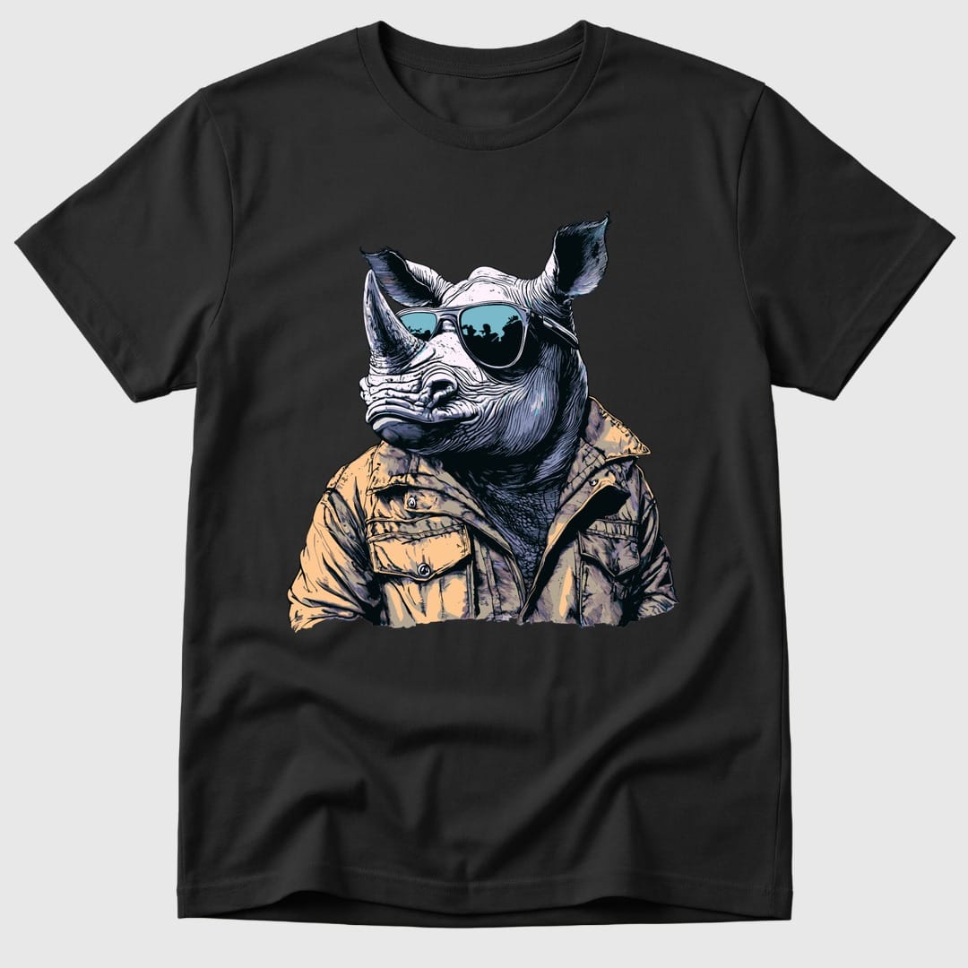 Black Rhino in Shades - Mosaic Rhino