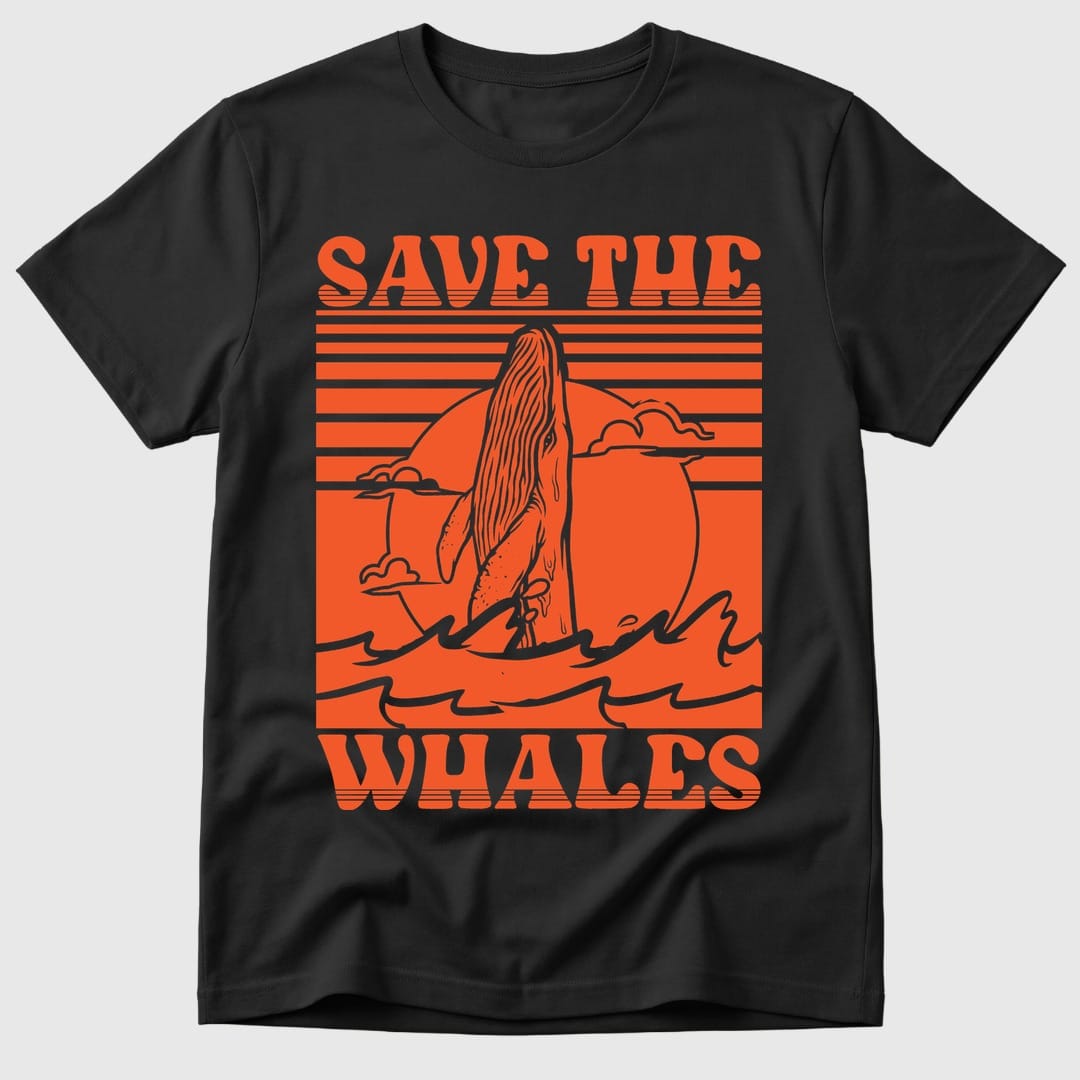 Black Save The Whales - Mosaic Rhino