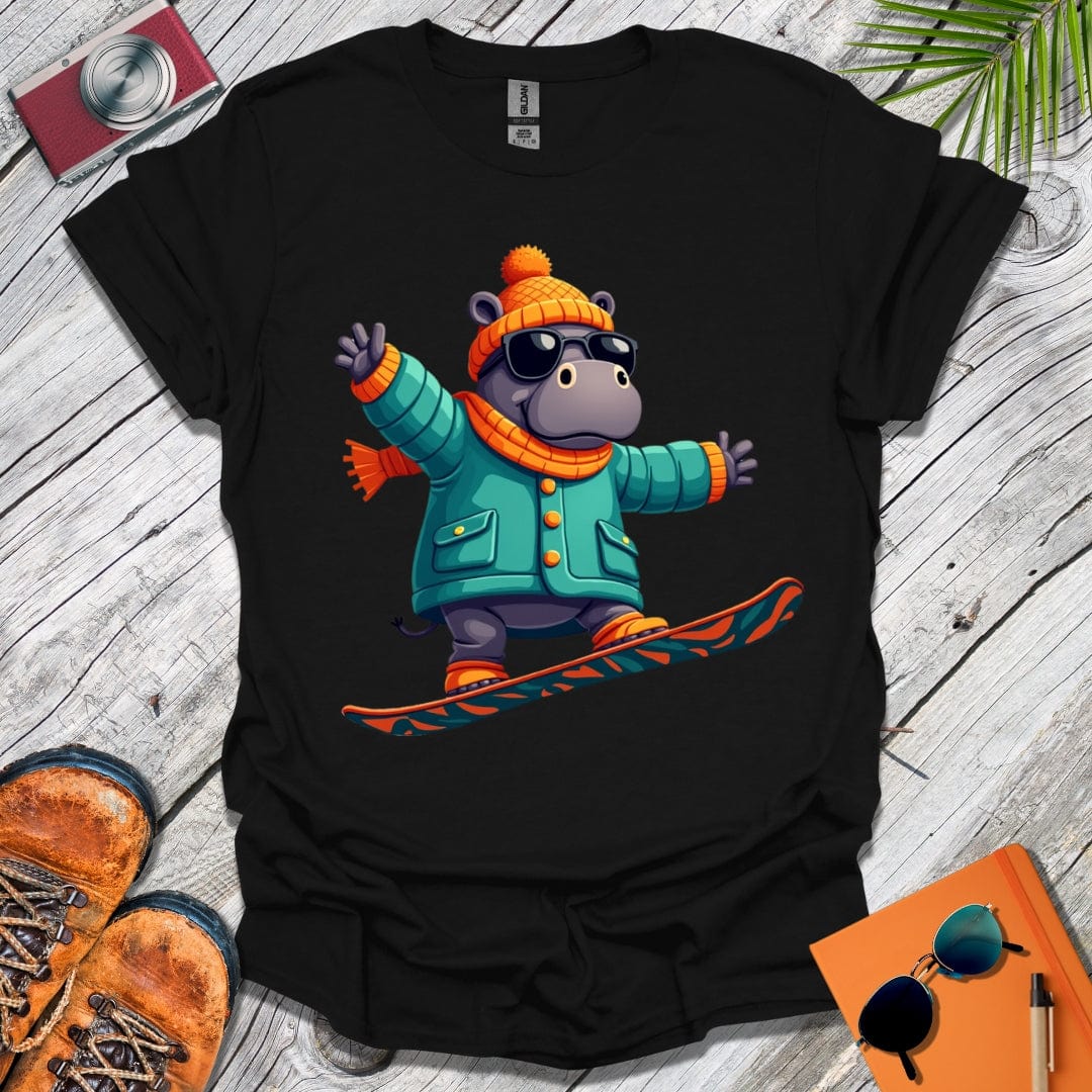 Hippo Snowboarder T-Shirt