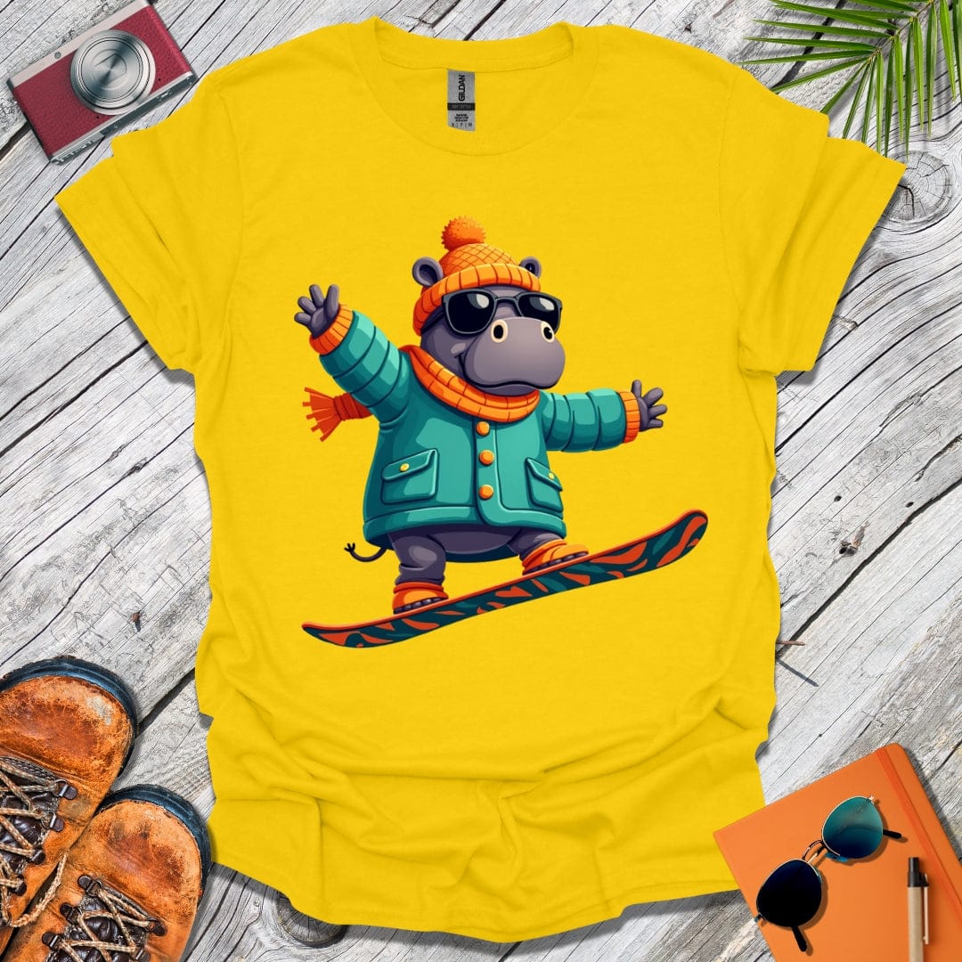 Hippo Snowboarder T-Shirt