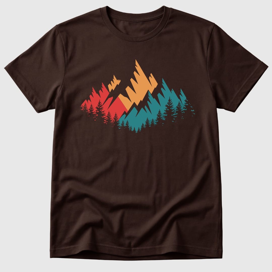 Dark Chocolate Retro Mountains - Mosaic Rhino