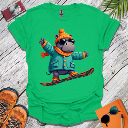 Hippo Snowboarder T-Shirt