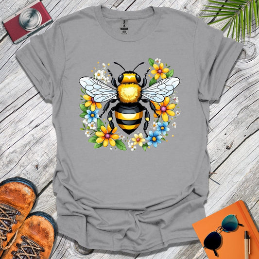 Bumble Bee Flowers T-Shirt