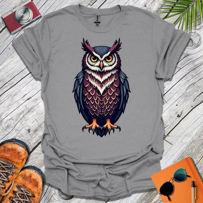 Watchful Tufted Owl T-Shirt