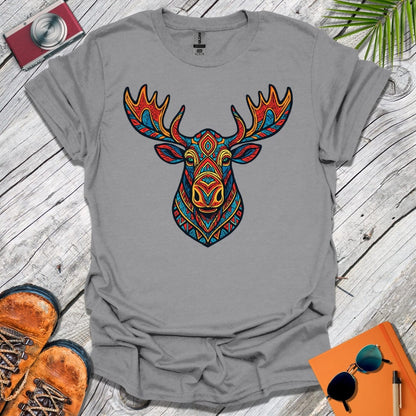 Tribal Moose Head T-Shirt