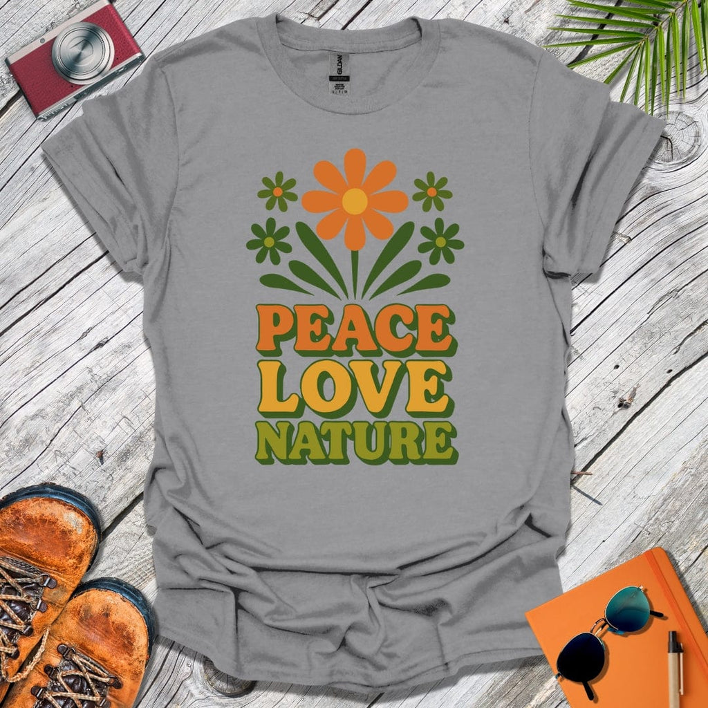 Retro Peace Love Nature T-Shirt
