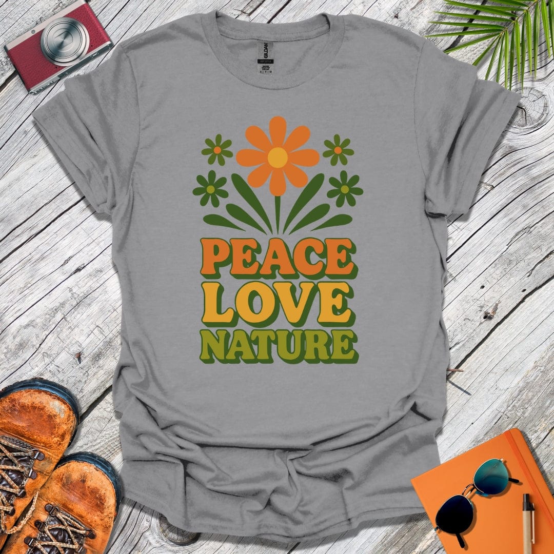 Retro Peace Love Nature T-Shirt