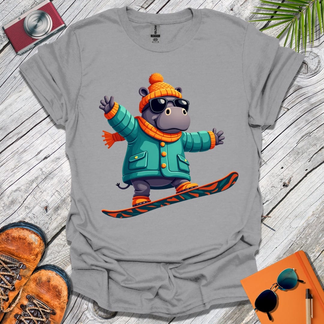 Hippo Snowboarder T-Shirt