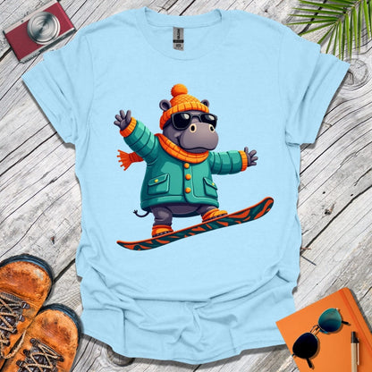 Hippo Snowboarder T-Shirt