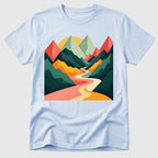 Light Blue Cubist Trails - Mosaic Rhino