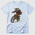 Light Blue Dirt Bike Raccoon - Mosaic Rhino