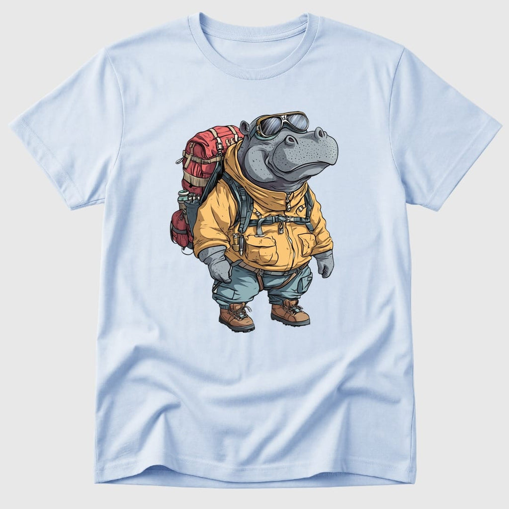 Light Blue Hiking Hippo - Mosaic Rhino