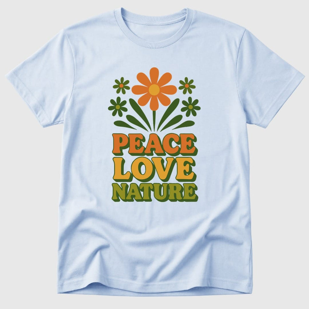 Light Blue Retro Peace Love Nature - Mosaic Rhino