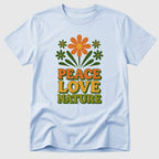 Light Blue Retro Peace Love Nature - Mosaic Rhino