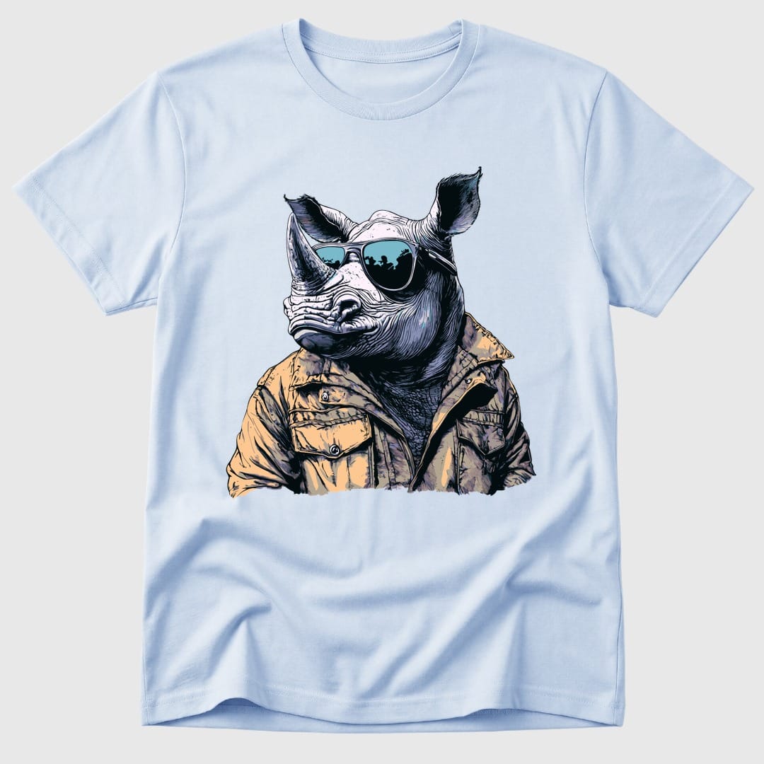 Light Blue Rhino in Shades - Mosaic Rhino