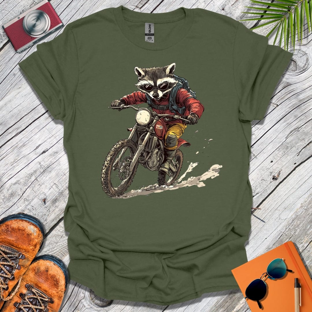 Dirt Bike Raccoon T-Shirt